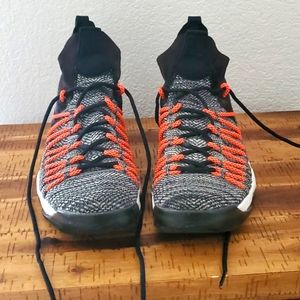 Nike KD 9 Elite Flyknit Dark Grey Hyper Orange- Men's Size 12